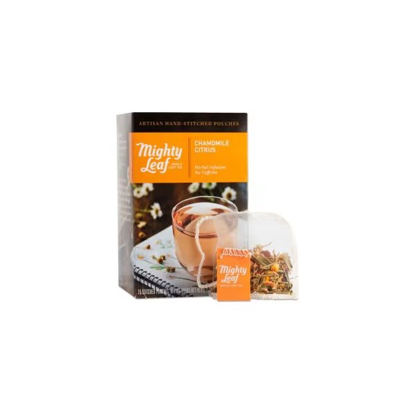 Tea Whole Leaf Tea Pouches, Chamomile Citrus, 15/Box, Mighty Leaf, Mfr#: 510136